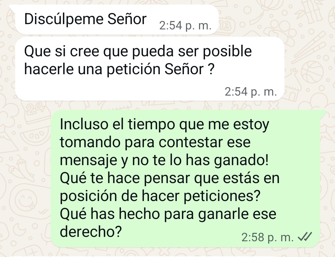 Muchos sumisos creen que pueden pedir sin haber hecho nada para ganarse ese derecho.
Ni siquiera entienden que el tiempo que uno les dedica ya es un privilegio.
Nada se exige. Todo se gana. Con actos, disciplina y verdadera entrega.