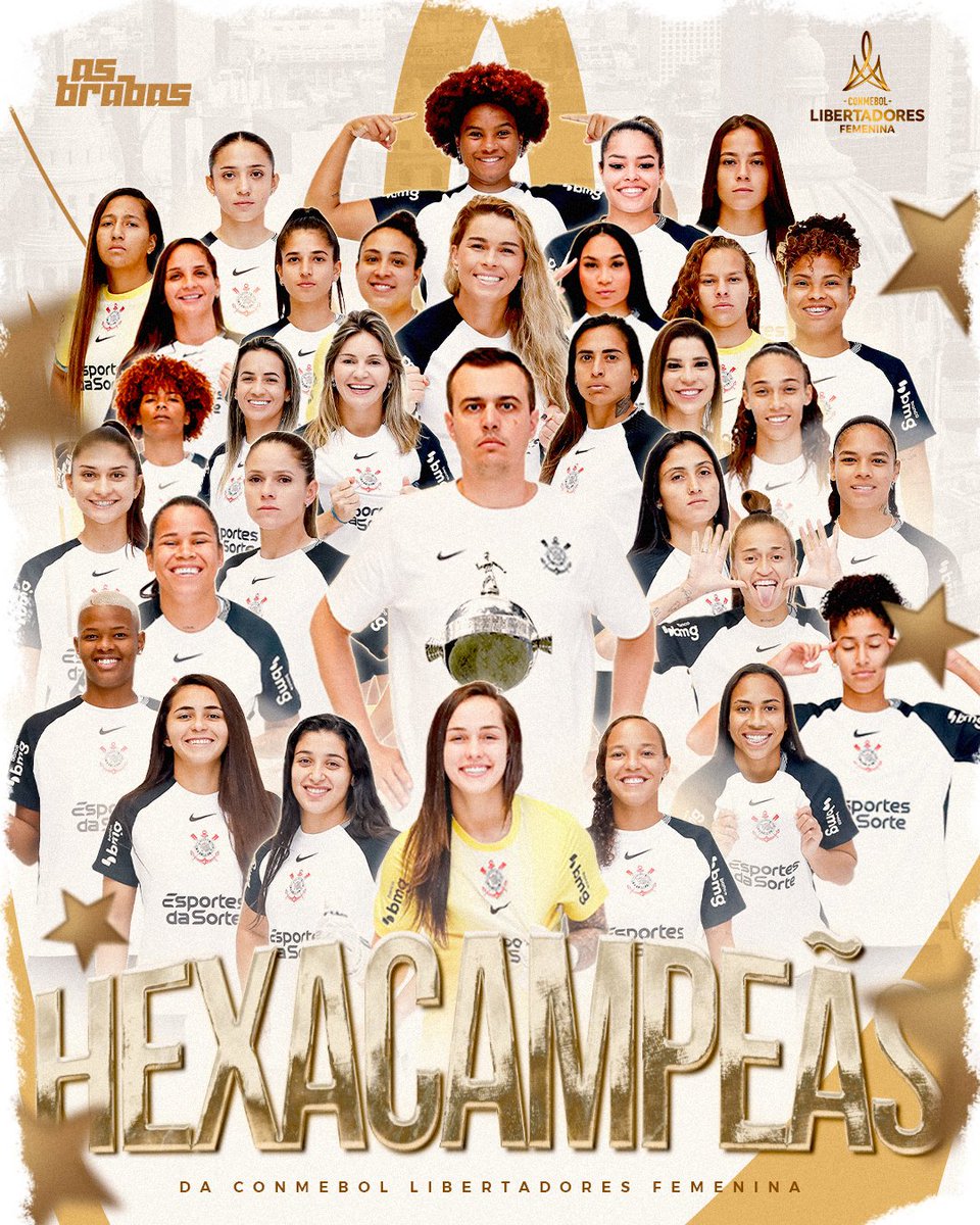 É, CAMPEÃO!!!!!!!!! É, CAMPEÃO!!!!!!!!!! 💜

AS BRABAS SÃO HEXACAMPEÃS DA CONMEBOL LIBERTADORES FEMENINA, FIEL!!!!!! 🏆🏆🏆🏆🏆🏆

A América está pela terceira vez seguida nas mãos do Corinthians Feminino!!!!!! 👏🏽

Corinthians 0 (5) 🆚 (3) 0 Deportivo Cali (🇨🇴)

#VaiCorinthians