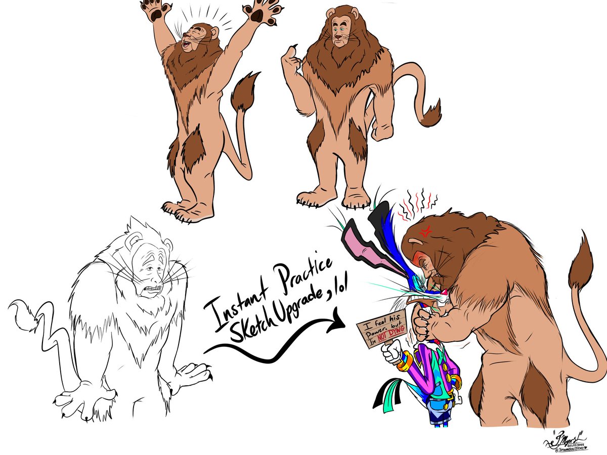 More lion practice sketches!!… 
…
something’s a little off…

 #GoofBun #CowardlyLion #sketch