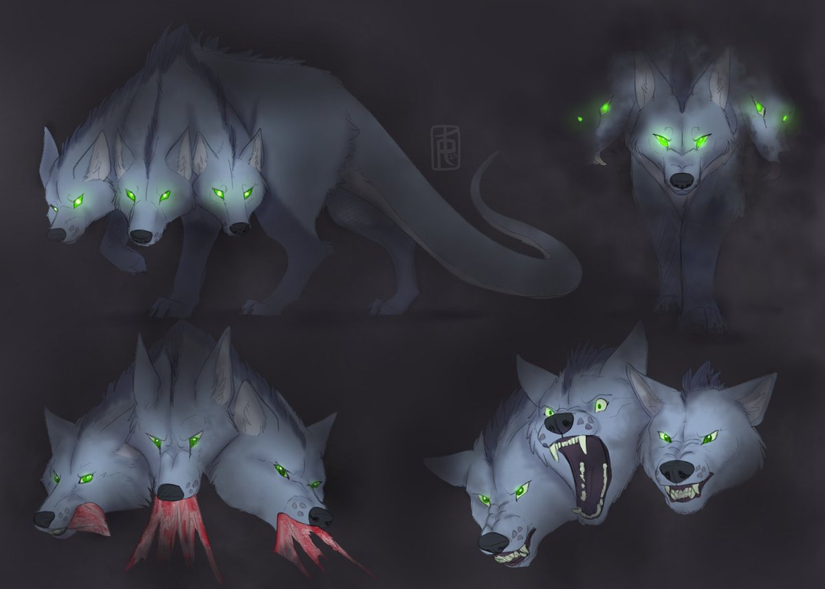 Spooky Cerberus sketch page for Ashgar!