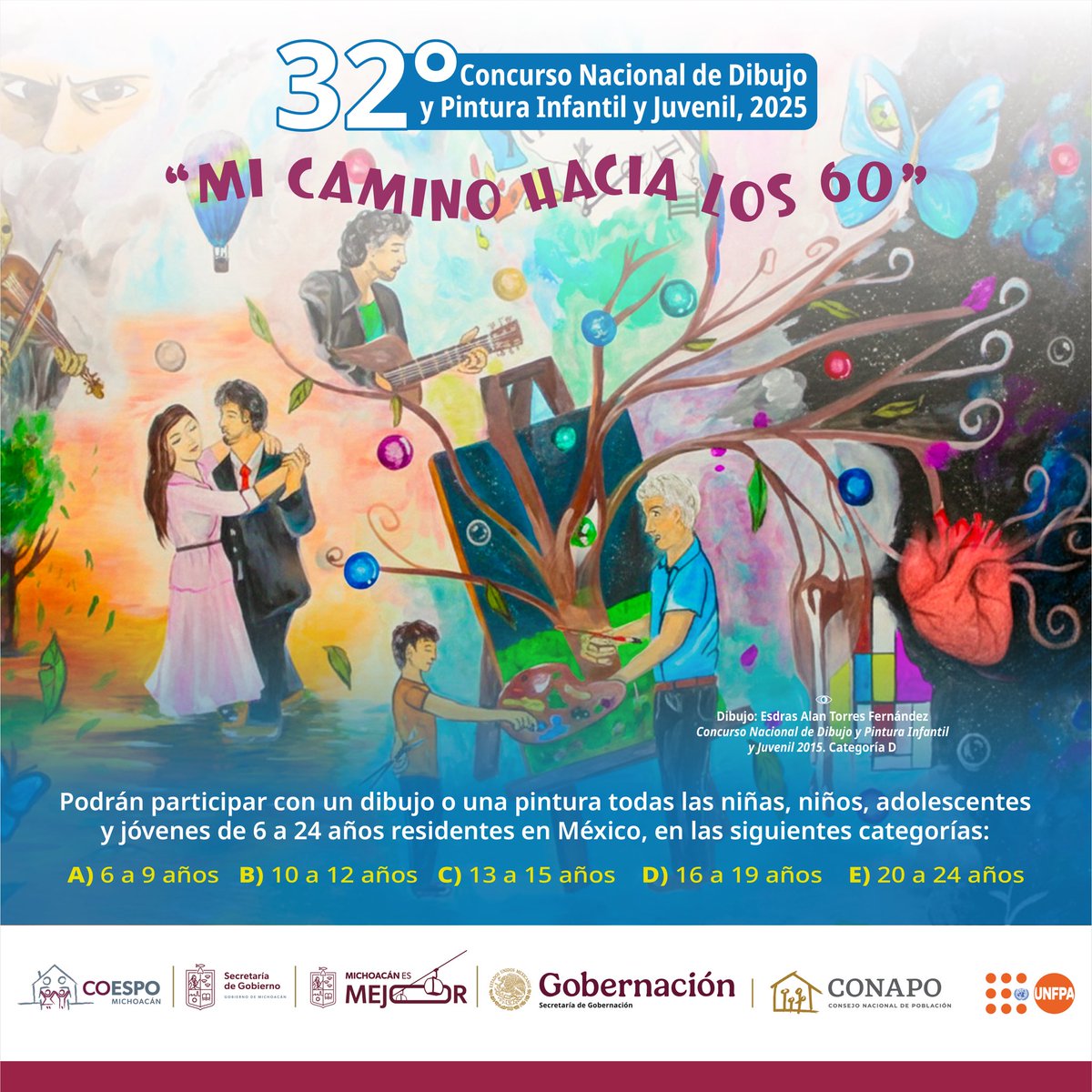 🎨 ¡Pon tu creatividad a prueba e ilustra tu camino hacia los 60!

A través del Consejo Estatal de Población, te invitamos a participar en el 32º Concurso Nacional de Dibujo y Pintura Infantil y Juvenil 2025.

📲 conoce más detalles en: url-shortener.me/7FVA

#MichoacánEsMejor