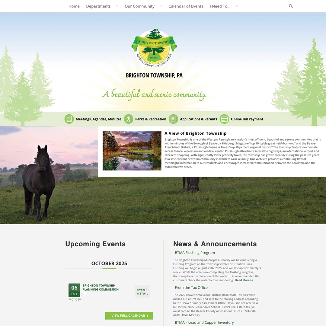 Brighton Township has released an updated website with the goal of making it easier to navigate and search information for both residents and first-time visitors. The Parks area is significantly expanded to provide information on each park, with maps of each trail or walking