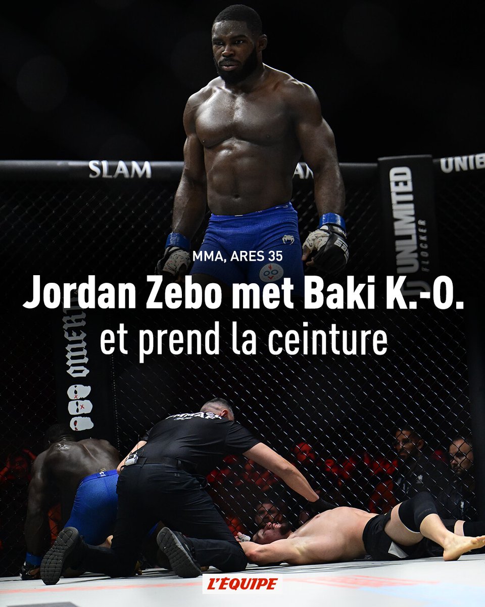 Jordan Zebo créé la sensation et met K.-O. Baissangour Chamsoudinov, dit Baki, et prend la ceinture des poids welters de l'ARES
