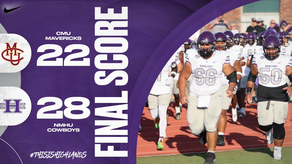 NMHU_Athletics's tweet photo. 🏈 Final from historic Las Vegas!

The Cowboys beat Colorado Mesa for the first time since 2012.

#ThisIsHighlands https://t.co/dO2nftJg9v