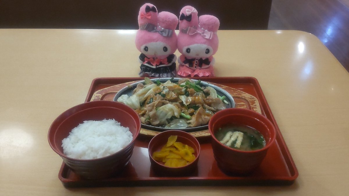 朝食☀
大分名物ニラ豚定食🍚
#Joyfull