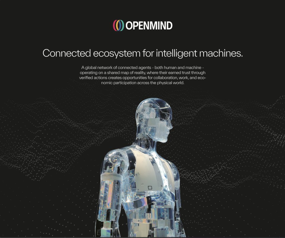 ↯ gn CT Legends🩶

since the launch of the <a href="/openmind_agi/">OpenMind</a> leaderboard on <a href="/KaitoAI/">Kaito AI 🌊</a> 
→ robotics has become a hot topic on CT.

founded in 2024, <a href="/openmind_agi/">OpenMind</a> have been focused on advancing robotics through AI and blockchain integration.

the mission is to create an ecosystem where