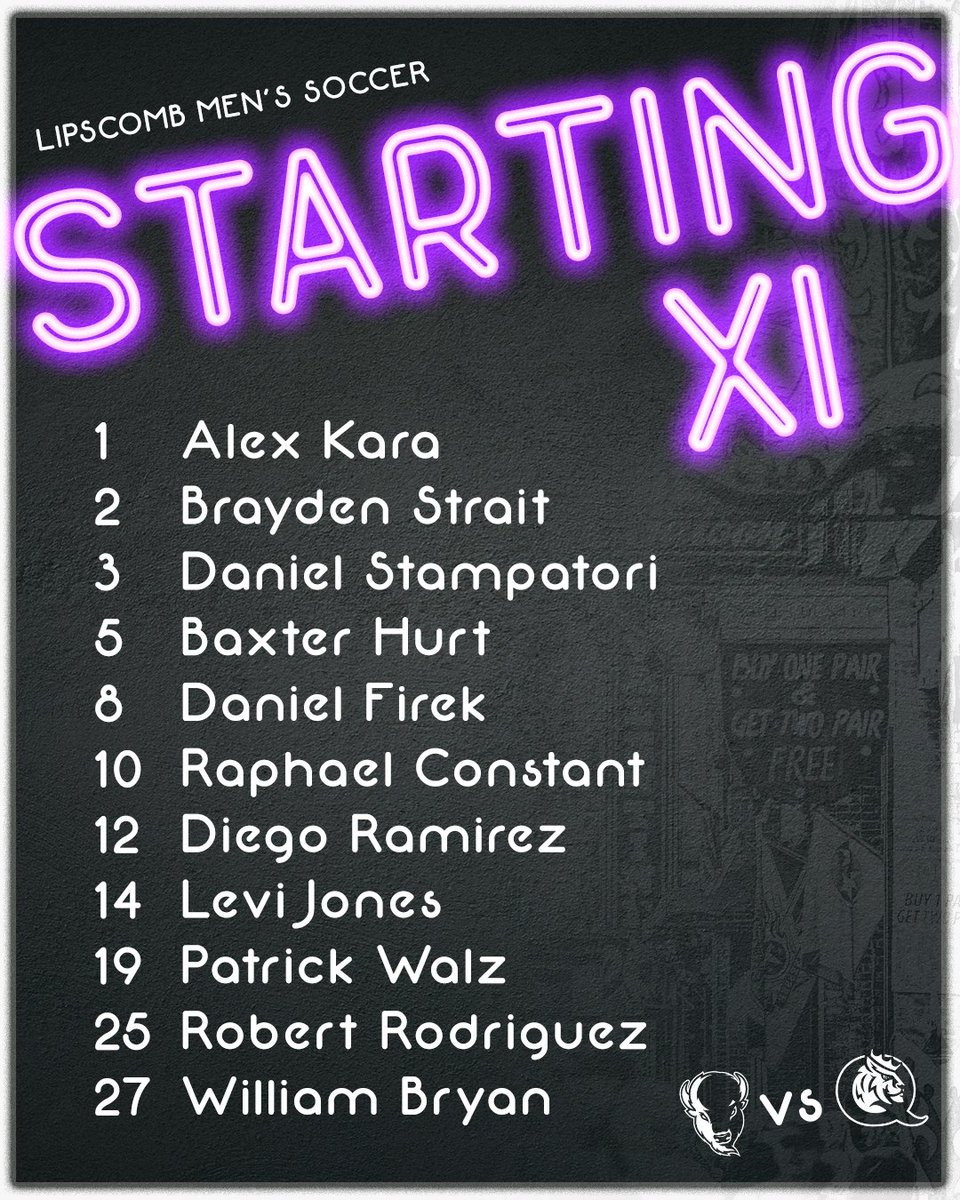 LipscombMSOC's tweet photo. Tonight's XI

#IntoTheStorm ⛈️ | #HornsUp 🤘 https://t.co/uFy1X8rLXX