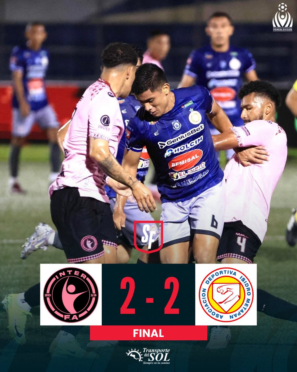 ¡EMPATE EN LAS DELICIAS! 🤝

Inter FA y Metapán empataron con marcador de 2-2 en Las Delicias.

Jomal Williams y Josué Rivera anotaron para Metapán mientras que para el Inter Stradella y Francisco Escobar firmaron los goles.

#LoVivimosComoVos