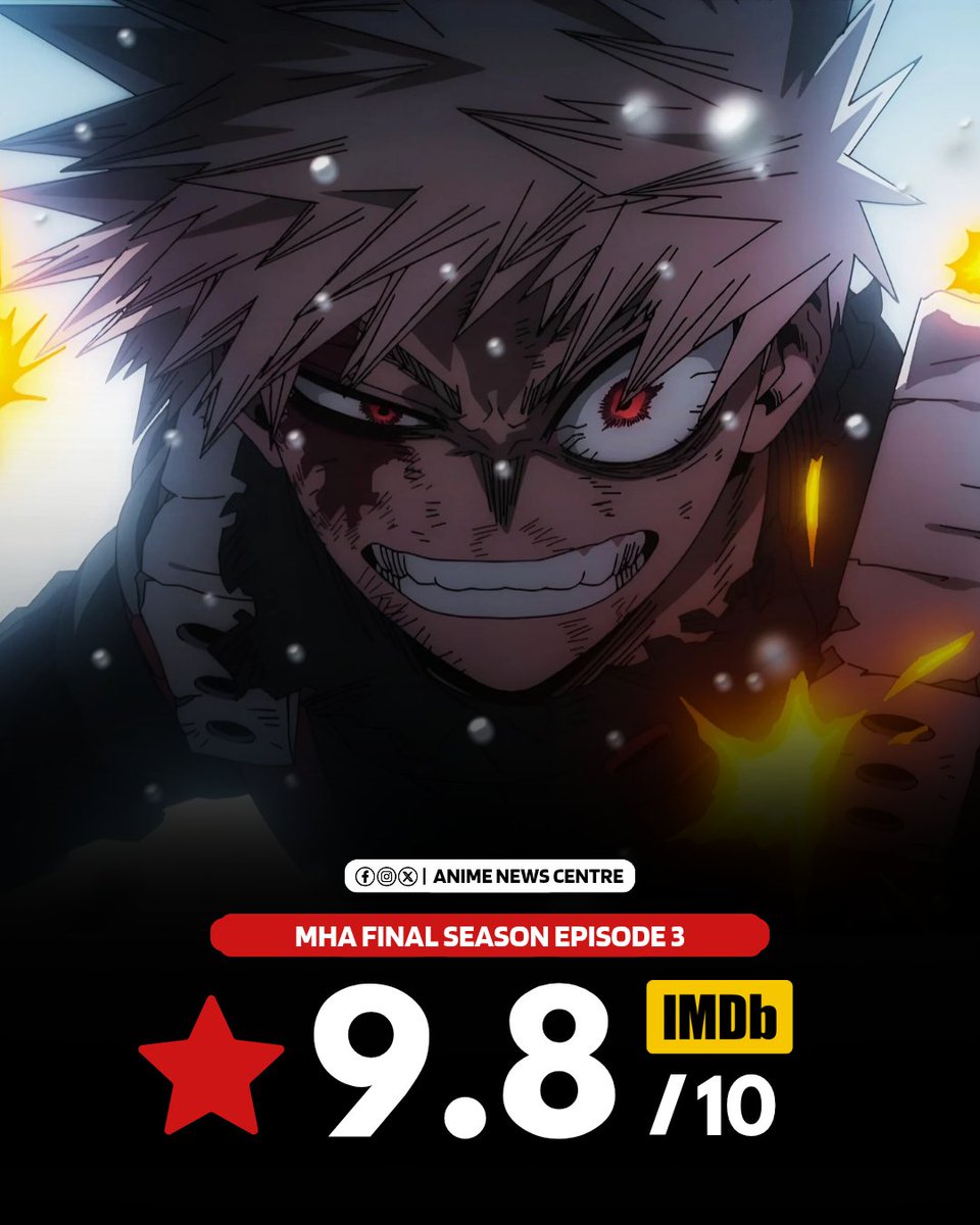 Episode 3 of My Hero Academia Final Season Got a Score of 9.8 

Absolutely Deserved 🔥