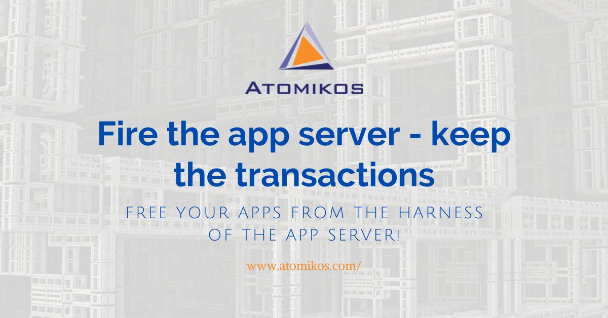Atomikos's tweet image. Free your apps from the harness of the app server! - ideal for your cloud applications or your microservices dld.bz/ggjBf #JavaEE