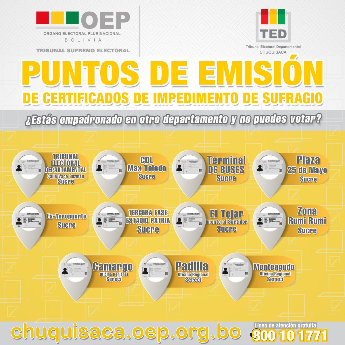 Tribunal Electoral Departamental Chuquisaca tweet media