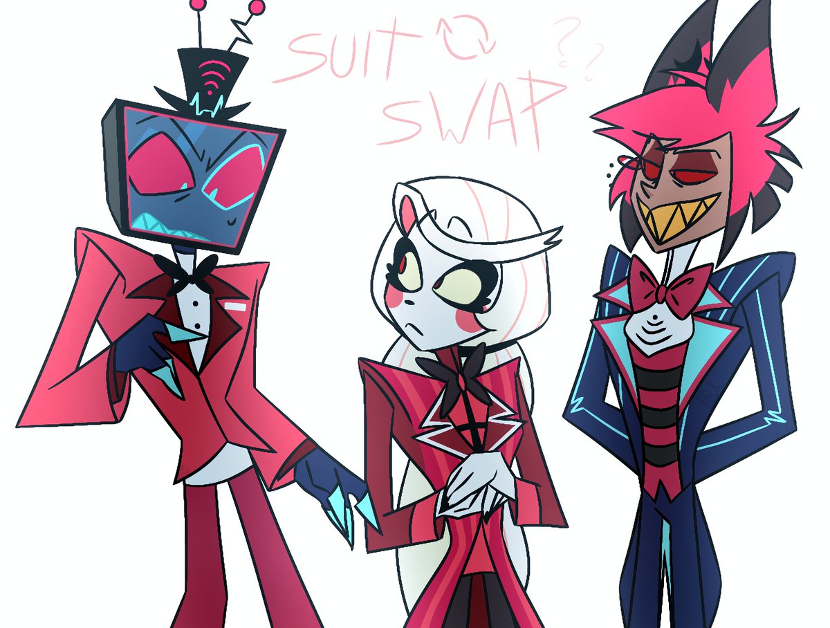 I'm not good with titles.
#suits #HazbinHotelFanart #HazbinHotelVox #HazbinHotelAlastor #HazbinHotelCharlie