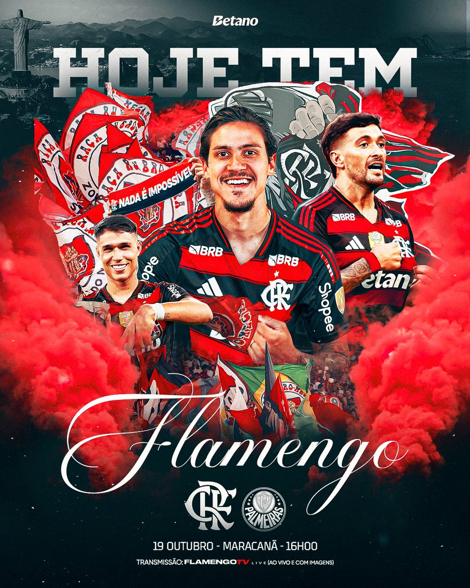 #HOJETEM FLAMENGO E PALMEIRAS PELO BRASILEIRÃO! 

NAÇÃO, VENHA JUNTO COM O MENGÃO FAZER A DIFERENÇA EM UMA PARTIDA MAIS QUE DETERMINANTE NA DISPUTA DA COMPETIÇÃO! VIBRE, CANTE, TORÇA MUITO E BORA FAZER O MARACANÃ UMA FORTE ARMA PARA A VITÓRIA! 🟥⬛️🏟️

#FLAxPAL