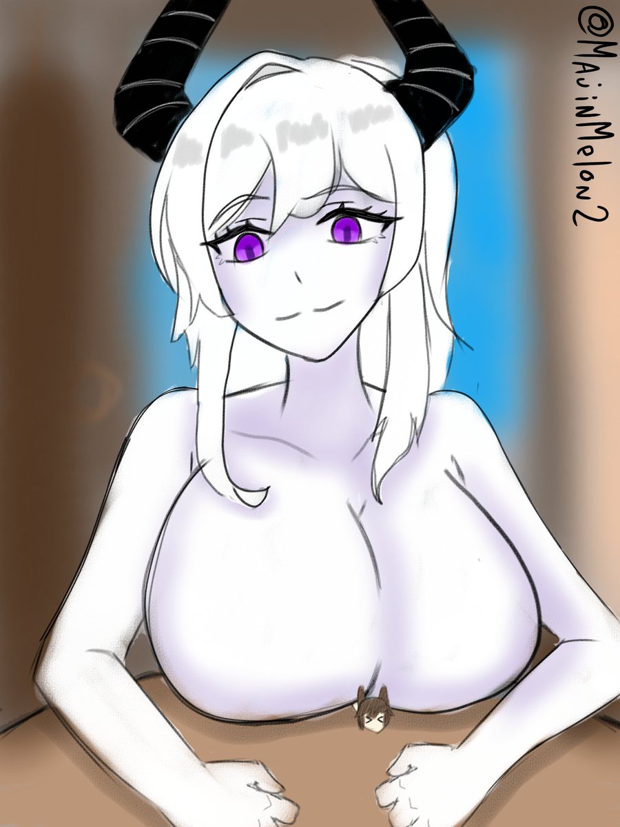 Practice of today~ Late night boobs and lucky doggo under them