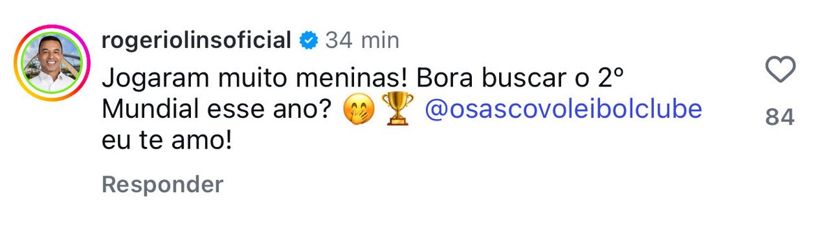 O Rogério Lins meio que confirmando do interesse de Osasco em sediar o mundial né