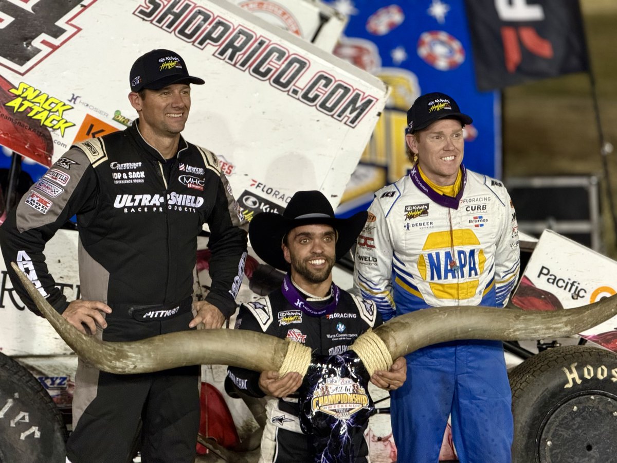 Saturday’s Podium at <a href="/TXMotorSpeedway/">Texas Motor Speedway</a>:

🥇 $𝟱𝟬𝗸 <a href="/Rico_Abreu/">RICO</a> 
🥈 $𝟮𝟬𝗸 <a href="/DarynPittman/">Daryn Pittman</a> 
🥉 $𝟭𝟬𝗸 @BradSweetRacing