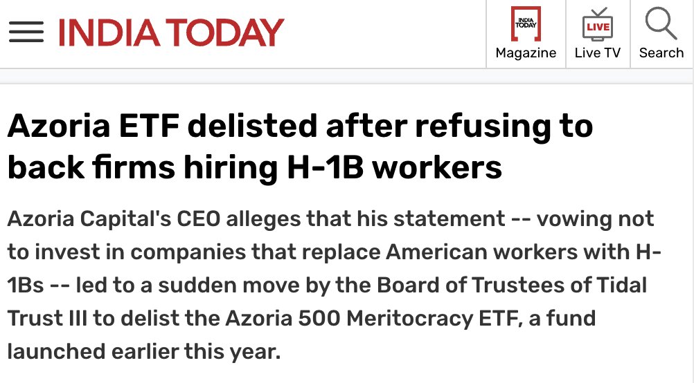 Even in India, they can’t believe an investment fund was shut down in America for refusing to invest in companies that replace Americans with Indians.