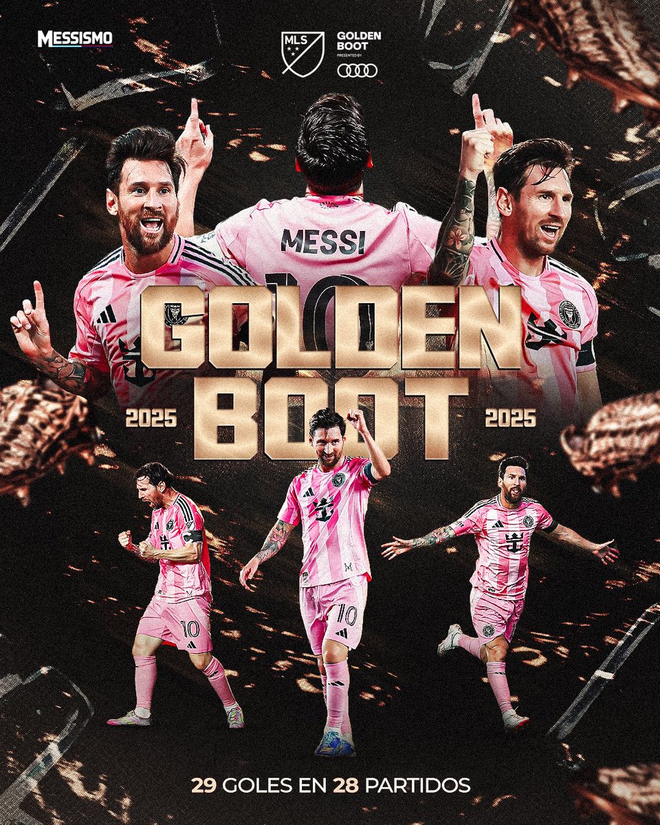 🏆 ¡MESSI ES EL GANADOR DE LA BOTA DE ORO DE LA MLS 2025!

FUE EL MÁXIMO GOLEADOR DE LA TEMPORADA REGULAR, CONVIRTIENDO 29 GOLES EN 28 PARTIDOS. 

EL MEJOR JUGADOR DE TODOS LOS TIEMPOS.