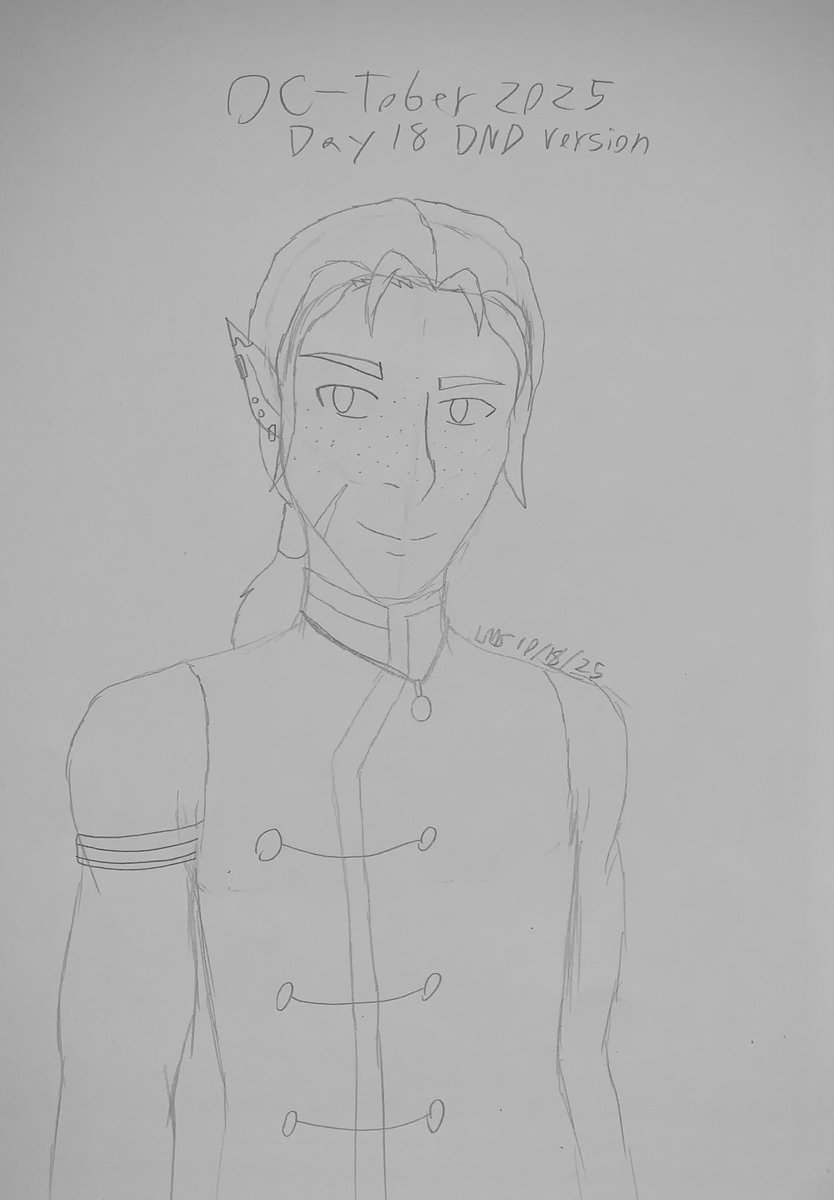 OC-Tober 2025 Day 18: DND version
Cheated a little. Instead of drawing one of my characters in DND, I just drew one of my DND characters LOL
#oc_tober2025 #stormythoc_tober2025