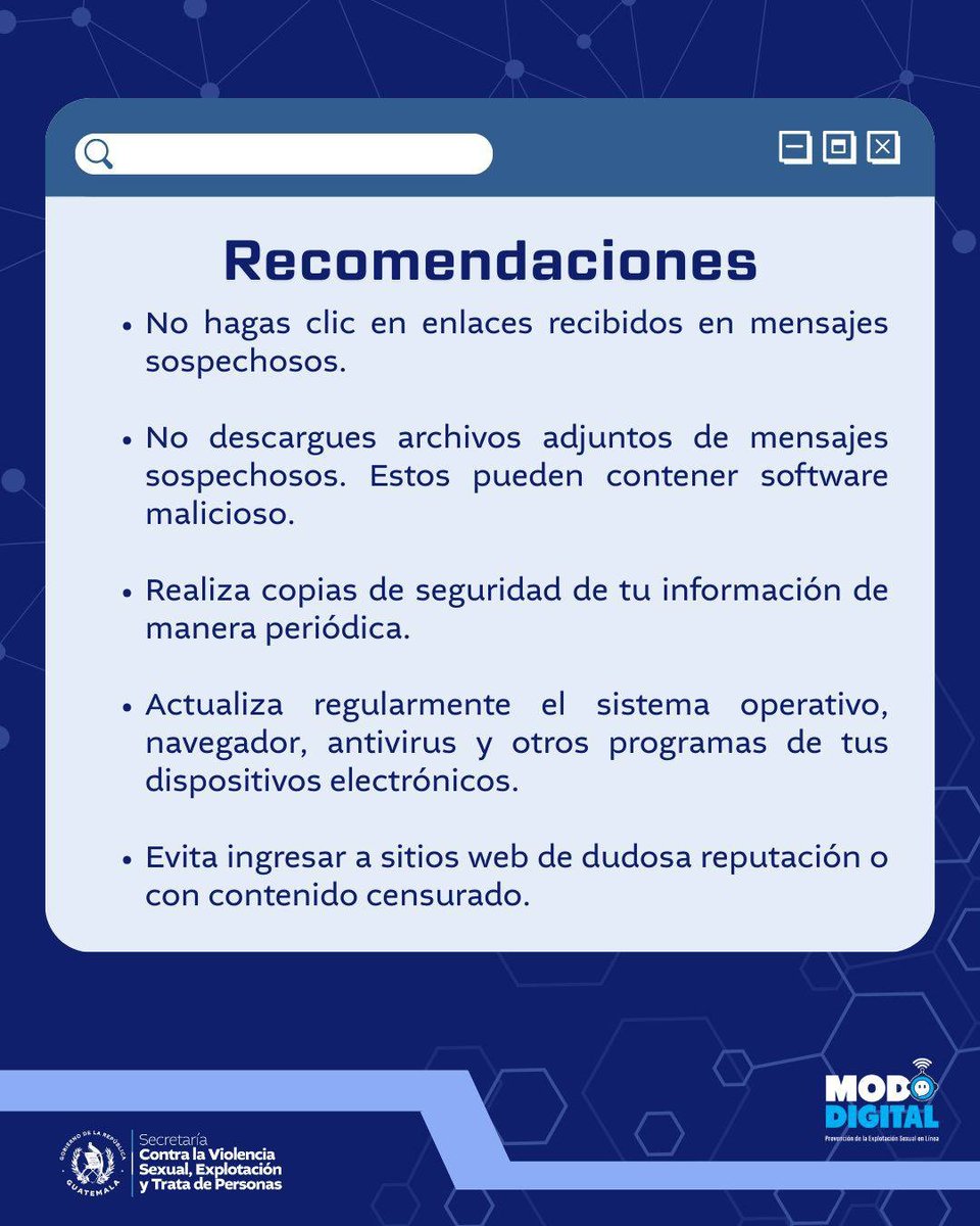 secretariasvet's tweet image. 🔒📱 Fin de semana largo= atención: no compartas datos, fotos ni documentos por mensajes ni links sospechosos. Si recibes phishing, no abras, bloquea y denuncia al 110 (PNC) o 1565 (Crime Stoppers). #ModoDigital #SVET