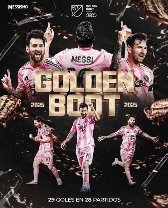 Intermiamicfhub's tweet photo. 👑  Lionel Messi is your  2025 MLS Golden Boot winner after scoring 29 regular season goals in 28 games.  ⚽️ https://t.co/XxxfnREzhL