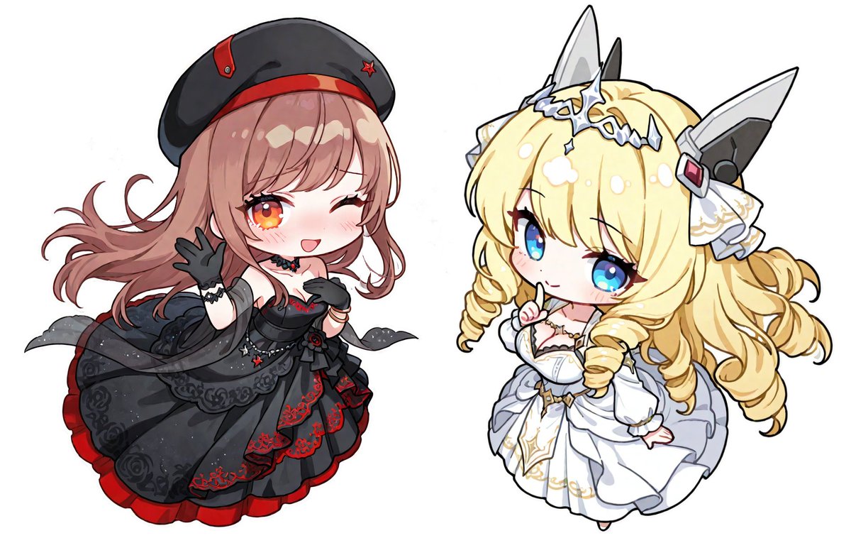 【リクエストゆるぼ：パーティニケ】
・追加ニケのリプ募集 (10前後でお題変更予定)
・募集範囲は投稿したことあるニケ、ワンポイント(ドレスの色、種類など)
　&lt;今回の抽選結果&gt; クラウン：白色