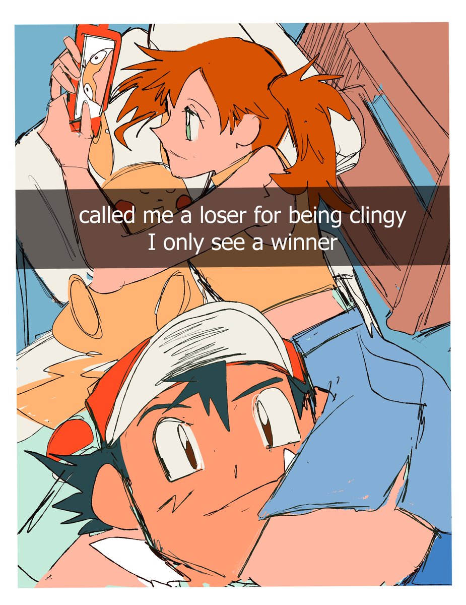 _fairybees's tweet photo. Some clingy pokeshipping for the soul https://t.co/Chk6pnUxNe