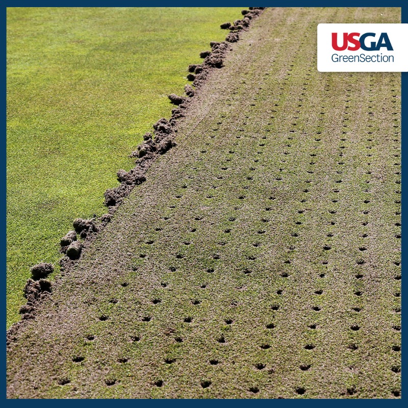 USGAGrnSection's tweet photo. Just because fall temperatures have been warmer than normal and the weather has been great for golf doesn’t mean courses should delay necessary cultural practices 👇