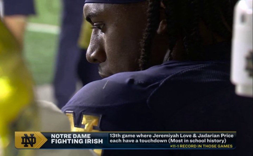 Notre Dame's RB pair is NASTY ☘️ 

📸 <a href="/NBCSports/">NBC Sports</a>