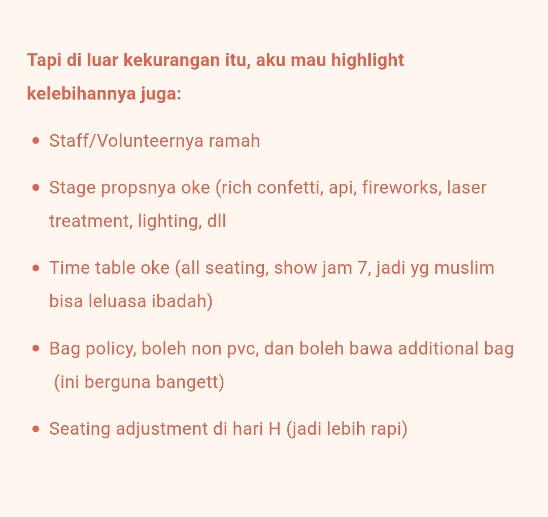 Sel. ๐ฒ | ๐๐ถ๐ฎ๐บ (@shelladday) on Twitter photo Min mohon baca buat improve ke depannya <a href="/bigground_ent/">Big Ground Entertainment</a>
Kekurangan & kelebihan promotor konser Plave: Dash Quantum Leap in Jakarta 2025. Min mohon baca buat improve ke depannya <a href="/bigground_ent/">Big Ground Entertainment</a>
Kekurangan & kelebihan promotor konser Plave: Dash Quantum Leap in Jakarta 2025.