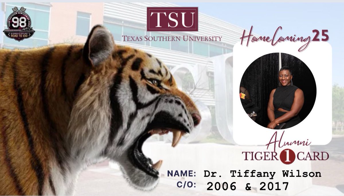 DrTiffanyWilson's tweet image. TSU…We Love You! Happy Homecoming Tigers 🐅 

It was good being back on the yard and seeing my people💙

#ΖΦΒ #NuAlpha #Spring2004 #2xGradOfTheTexasSouthernUniversity