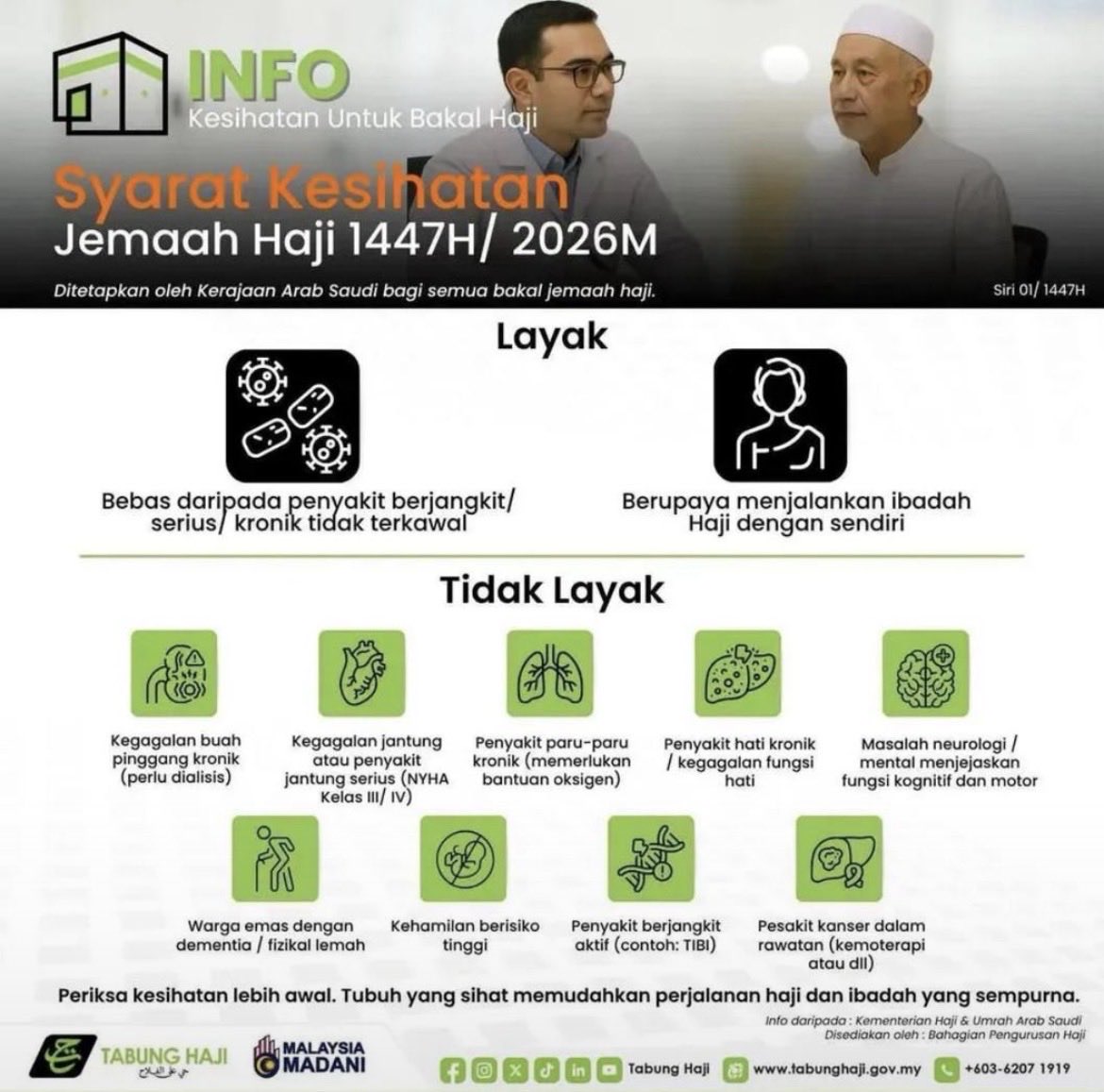 alepzaki11's tweet image. Syarat makin strict.
-BMI 38.5 failed
-hba1c >10 failed
-Takde pengiring kecuali nyanyuk
-physically dependance failed
-Dah tiada khemah perubatan, terus ke hospital saudi
Nak jaga, jaga dari sekarang. Nak improve, mula skrg. BMI,hba1c bukan boleh setel dlm 2-3 minggu je.