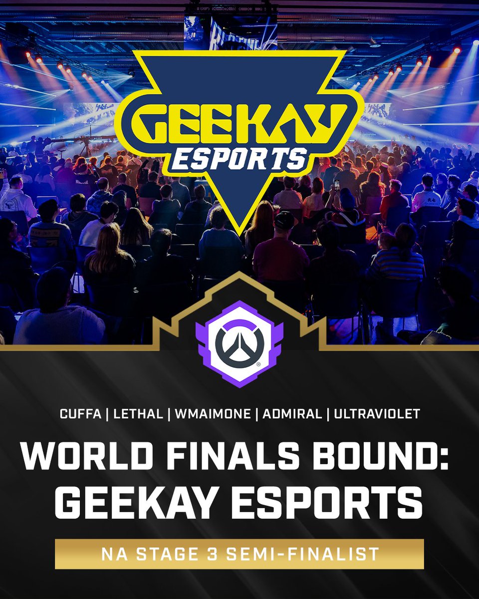 Overwatch Esports (@ow_esports) on Twitter photo Comeback denied ๐ซ Congrats to <a href="/GeekayEsports/">Geekay Esports</a> on your #OWCSFinals berth!
<a href="/cuffah/">cuFFa</a> 
<a href="/Lethal_ow/">Lethal</a> 
<a href="/WMaimone_OW/">Will</a>  
<a href="/AdmiralRaptr/">Admiral</a> 
<a href="/ultraviolet_ow/">ultraviolet</a> Comeback denied ๐ซ Congrats to <a href="/GeekayEsports/">Geekay Esports</a> on your #OWCSFinals berth!
<a href="/cuffah/">cuFFa</a> 
<a href="/Lethal_ow/">Lethal</a> 
<a href="/WMaimone_OW/">Will</a>  
<a href="/AdmiralRaptr/">Admiral</a> 
<a href="/ultraviolet_ow/">ultraviolet</a>