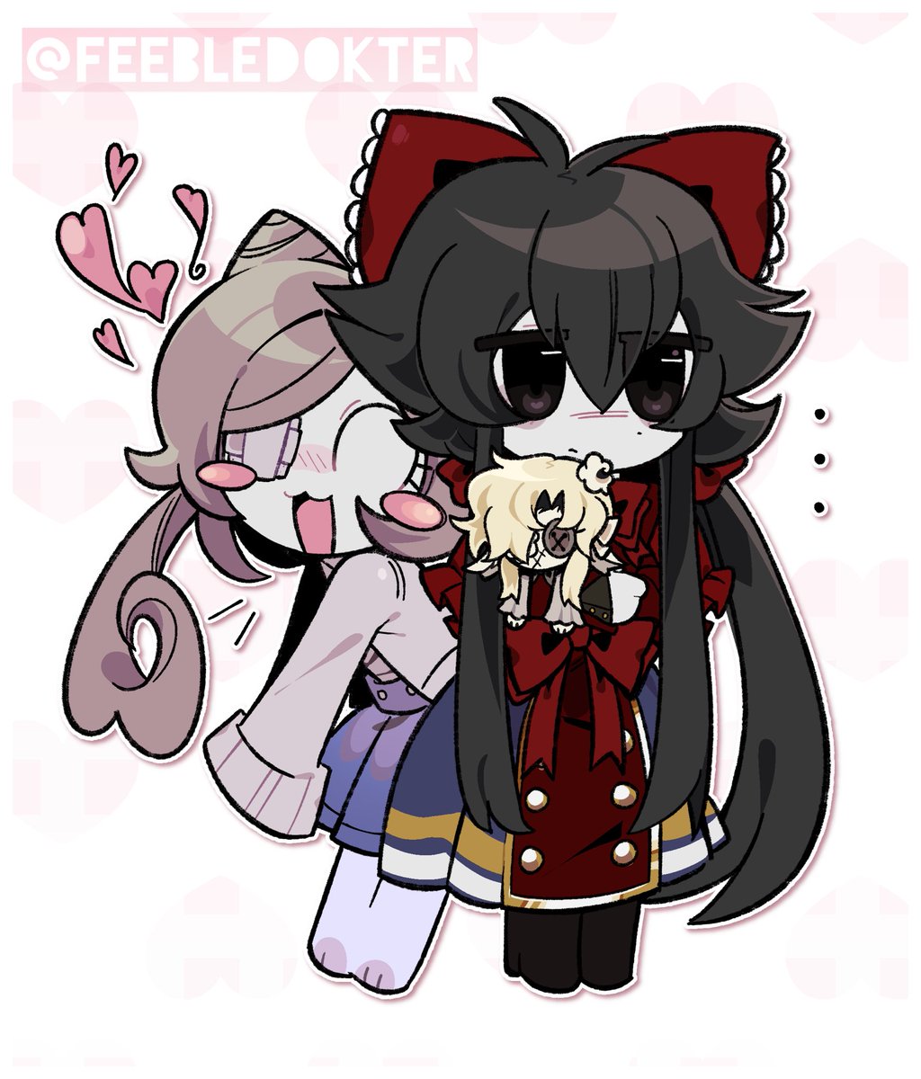 feebledokter's tweet image. More chibi practices with Bonnie &amp;amp; Felicity o:)🫀💿