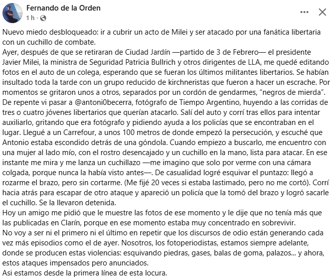 ferosoriano's tweet image. Este es el testimonio de Fer de la Orden.