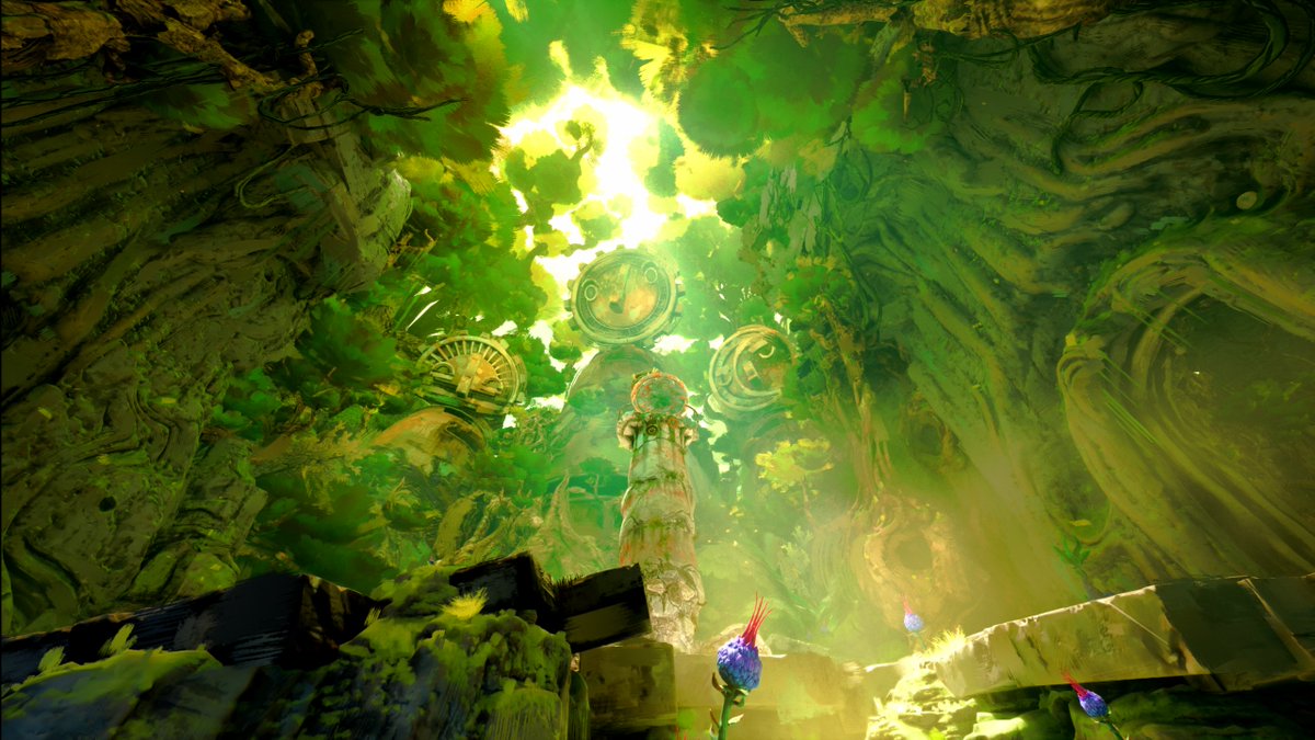 UmbraInfinite's tweet photo. Keeper finished
I was having trouble identifying what I felt Keeper was initially genre-wise. I came to understand that it's a silent, puzzle/adventure game full of surreal creatures and environments telling a semi-emotional and mysterious story.
As you can see from some of the images I took during the journey, the game has some gorgeous visuals and vistas throughout that often stopped me in my tracks to soak in the world.
It's not a time consuming game as I finished with all achievements in just under 8 hours. The puzzles and at times cleverly hidden lore based environmental collectibles aren't exactly brain racking but some are tougher to solve or find than others.
I started Keeper and was immediately taken in by it's charm and stayed for everything else. It's a testament to the creative magic clearly still at home in @DoubleFine and their leader, the well respected and beloved leader @TimOfLegend and I'd argue had this been an Indie game it would possibly be up for Indie Game of the Year.
If you're looking for a great game and pallet cleanser in between the bigger, more time consuming games then I highly recommend you try this game out.
I give Keeper an...
8/10