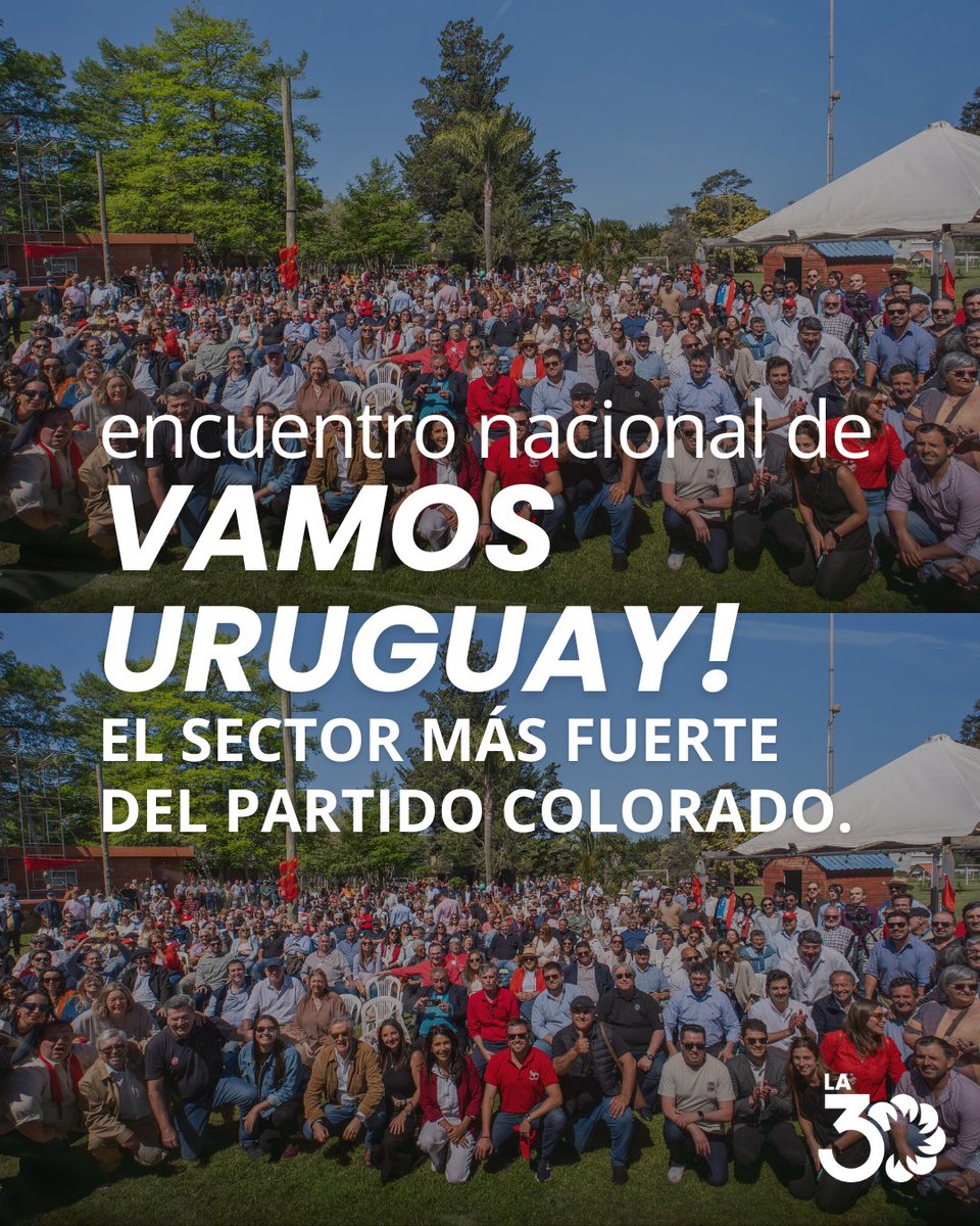la30uy's tweet photo. Todos juntos en el Encuentro Nacional de Vamos Uruguay. Un acto lleno de energía, donde se sintió la fuerza del Partido Colorado y las ganas de construir un futuro mejor.

Fue un día para reafirmar nuestras convicciones y renovar el compromiso con las ideas que nos unen.

Seguimos adelante, con cercanía, trabajo y propuestas para todo el país 🇺🇾