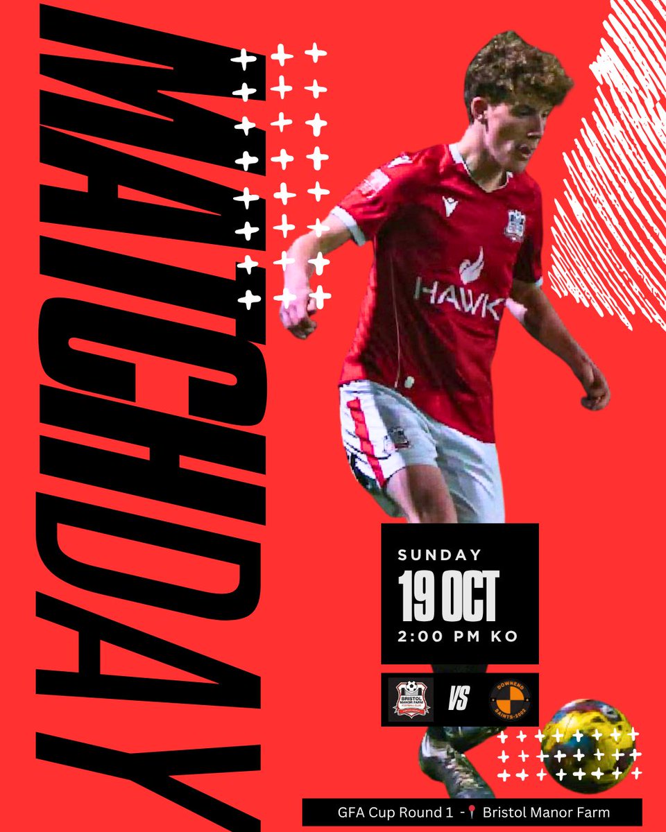 MATCH DAY ⚽️

Get ready for an action-packed afternoon as we take on Downend in the first round of the GFA Cup! Catch the excitement at The Farm, 2pm kickoff. 

🆚 Downend
🏟️ The NL Services Stadium
🕢 2:00 pm KO
🎟️ £3 Adult, £1 U16s

#upthefarmu18s⚽️ 
<a href="/swsportsnews/">South West Sports News</a> <a href="/wcfyl/">Western Counties Floodlight Youth League</a>