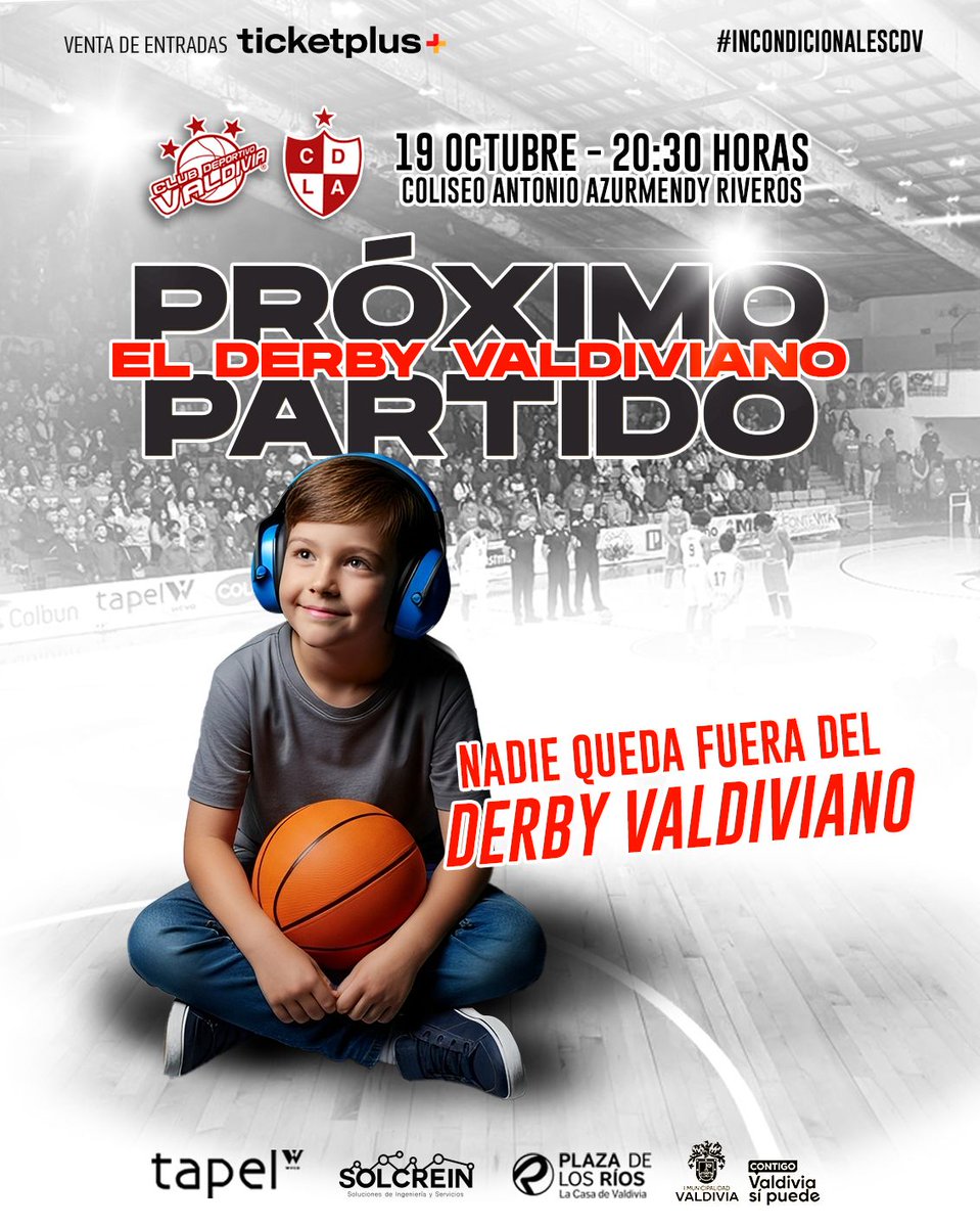 🔴 ¡MAÑANA NADIE QUEDA FUERA DEL DERBY!

CDV es sinónimo de Valdivia, pero mañana también es sinónimo de INCLUSIÓN. Contaremos con audífonos canceladores de ruido, pídelos al acceder a la Catedral.

ticketplus.cl/events/cd-vald…

#IncondicionalesCDV #VamosCDV #ValdiviaCL