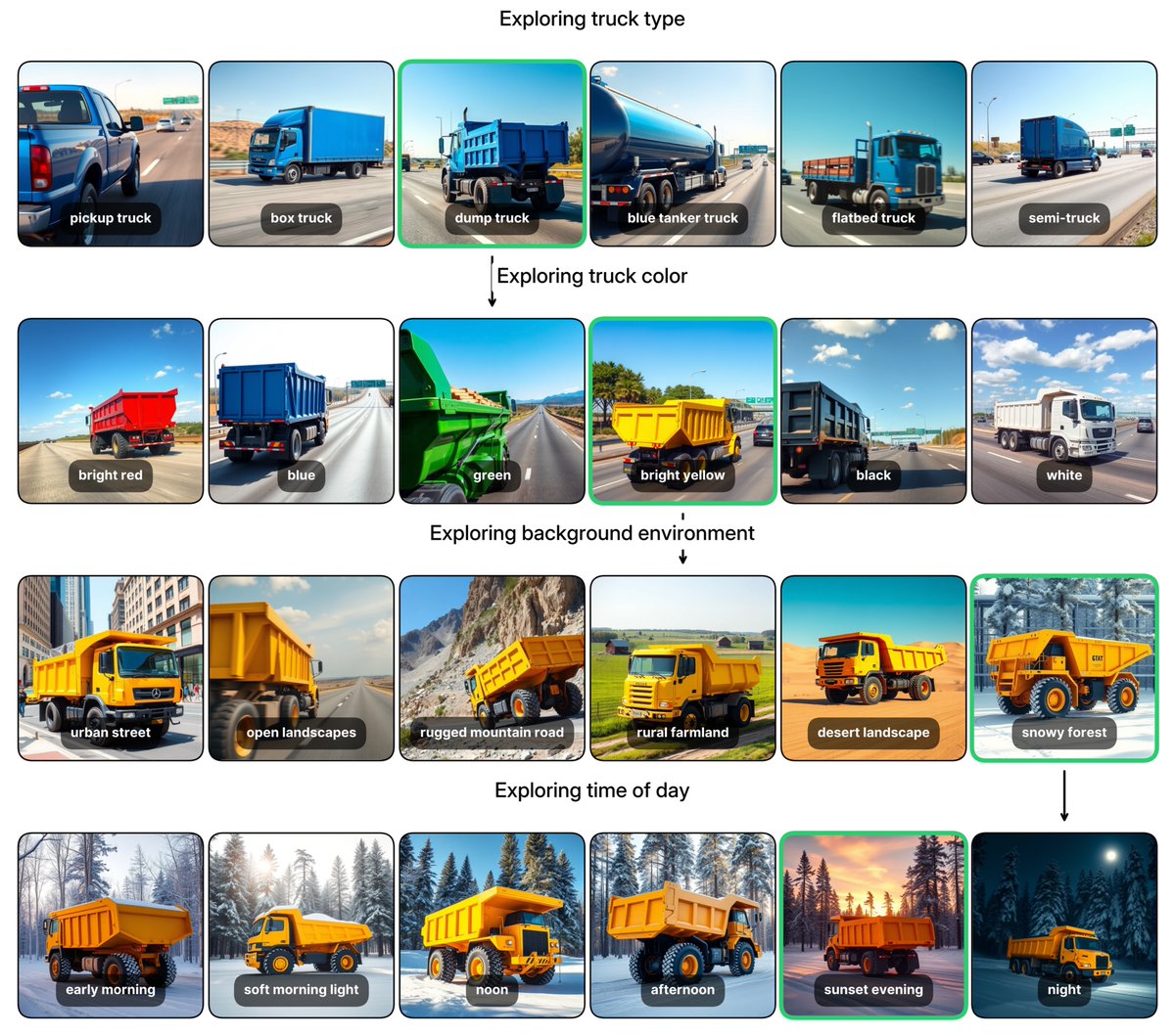VSarukkai's tweet photo. We demonstrate this approach across three domains—diffusion images, HTML/CSS websites, and text composition—using identical exploration logic. Users report reduced cognitive load compared to blank-canvas prompting while achieving both breadth and depth in exploration. https://t.co/qxTqmNup5n