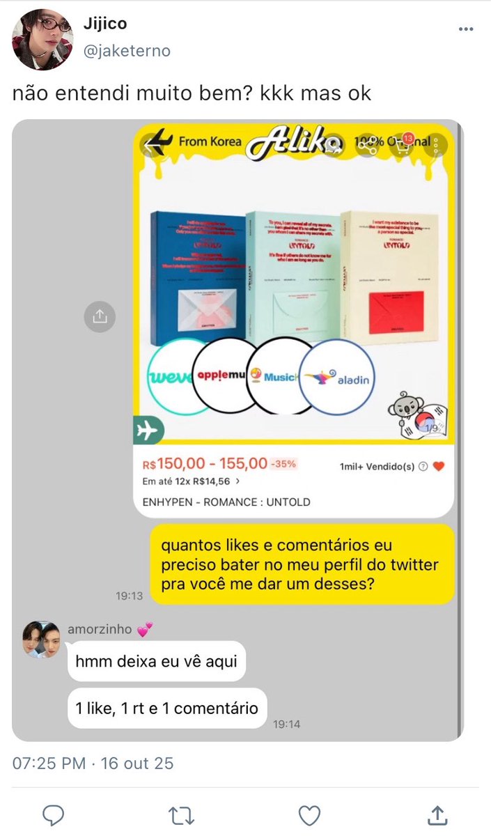 byjminclub's tweet photo. #jikookau onde…

Jimin tentou entrar na nova modinha do twitter, mas Jeon Jungkook, seu namorado não sabe entrar na brincadeira. https://t.co/h4XaighXT8