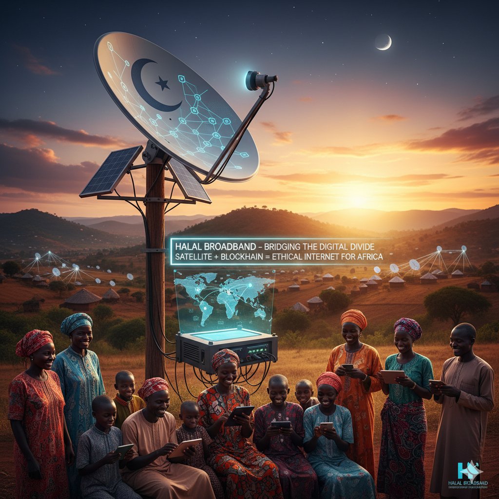 lynel0301's tweet image. 🚀 Bridging the digital divide has never been this revolutionary! Halal Broadband combines satellite technology and blockchain innovation to bring stable, fast, and ethical Internet to Africa’s most underserved regions. #HalalTech #SatelliteInternet #ShariaCompliant