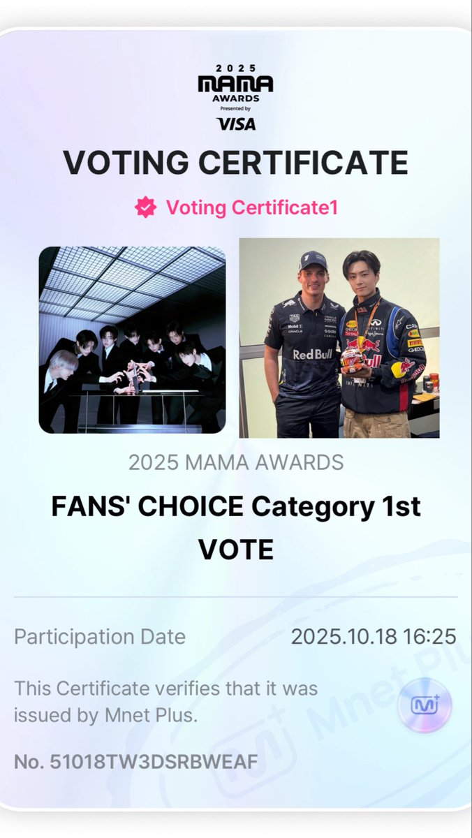 hi guys! 

idk if you guys know but jay from enhypen has been such a big fan of f1 so i thought why not support him as well!

below is a guide on how to vote for enhypen for the MAMA awards! winning this award is a huge deal, i hope we all help! 

I vote #ENHYPEN on #2025MAMAVOTE