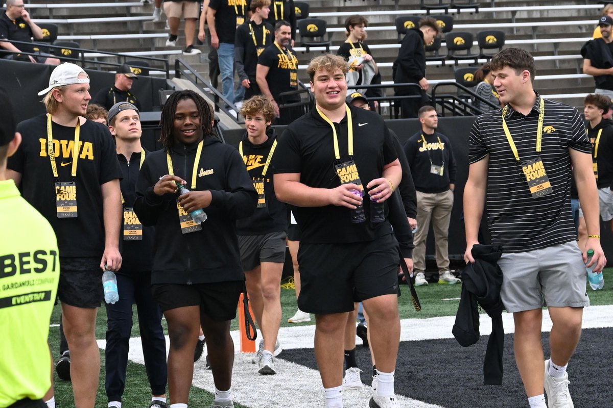 Future Hawkeyes Owen Linder, David Fason, Colin Whitters, and Gene Riordan at Kinnick Stadium on3.com/boards/threads…