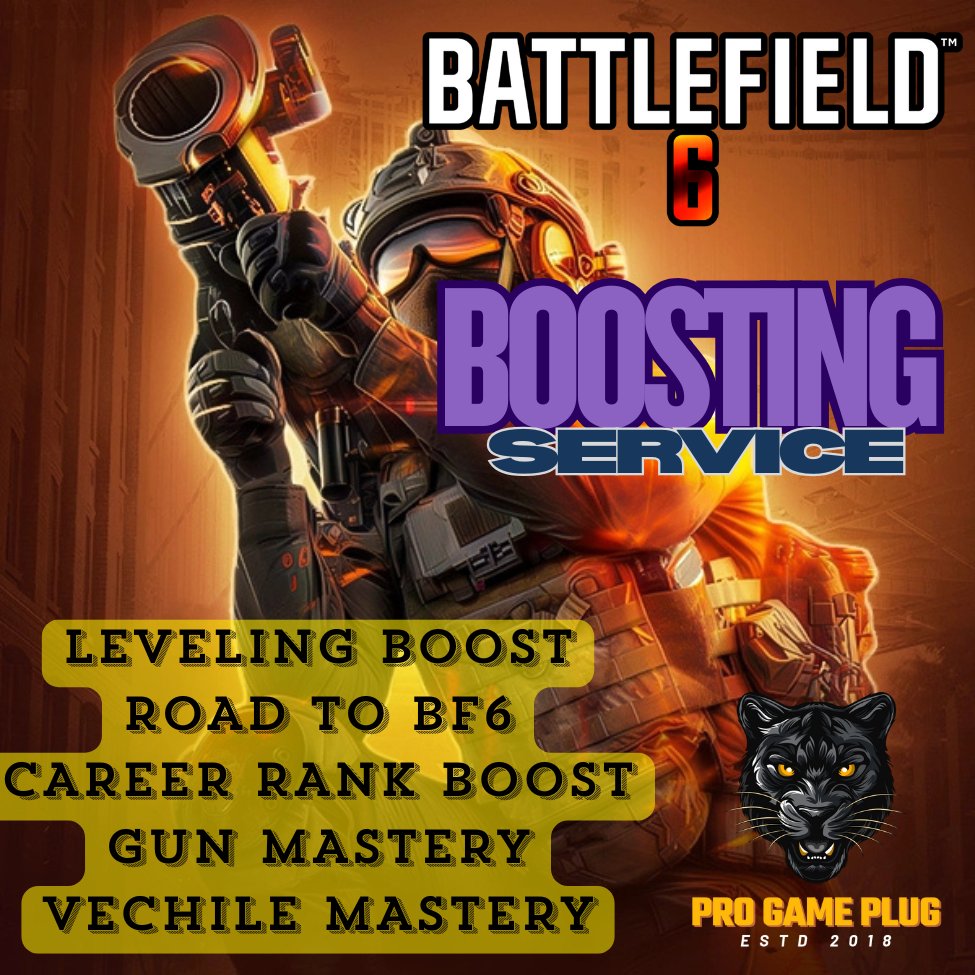 PROGamePlug's tweet image. Dominate the Ranks in Battlefield 6! 🔥

Ready to skip the grind? Professional boosting services for Battlefield 6 are now available! ✅

⚡️⚡️We&apos;ll help you unlock the best gear and achievements fast:
Available Services For ** Battlefield 6 **
 -LVL UP 
 -RANKING UP
 -CHALLENGES…
