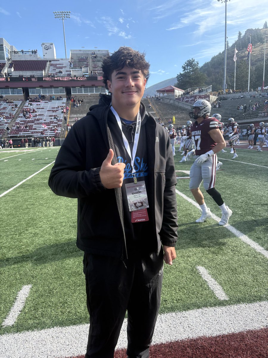 Thank you <a href="/KeatonJ_3/">Keaton Johnson</a> for this game day experience! It was awesome!! <a href="/MontanaGrizFB/">Montana Griz Football</a> <a href="/Coach_Hauck/">Coach Bobby Hauck</a> <a href="/GrizCoachGreen/">Justin Green</a>