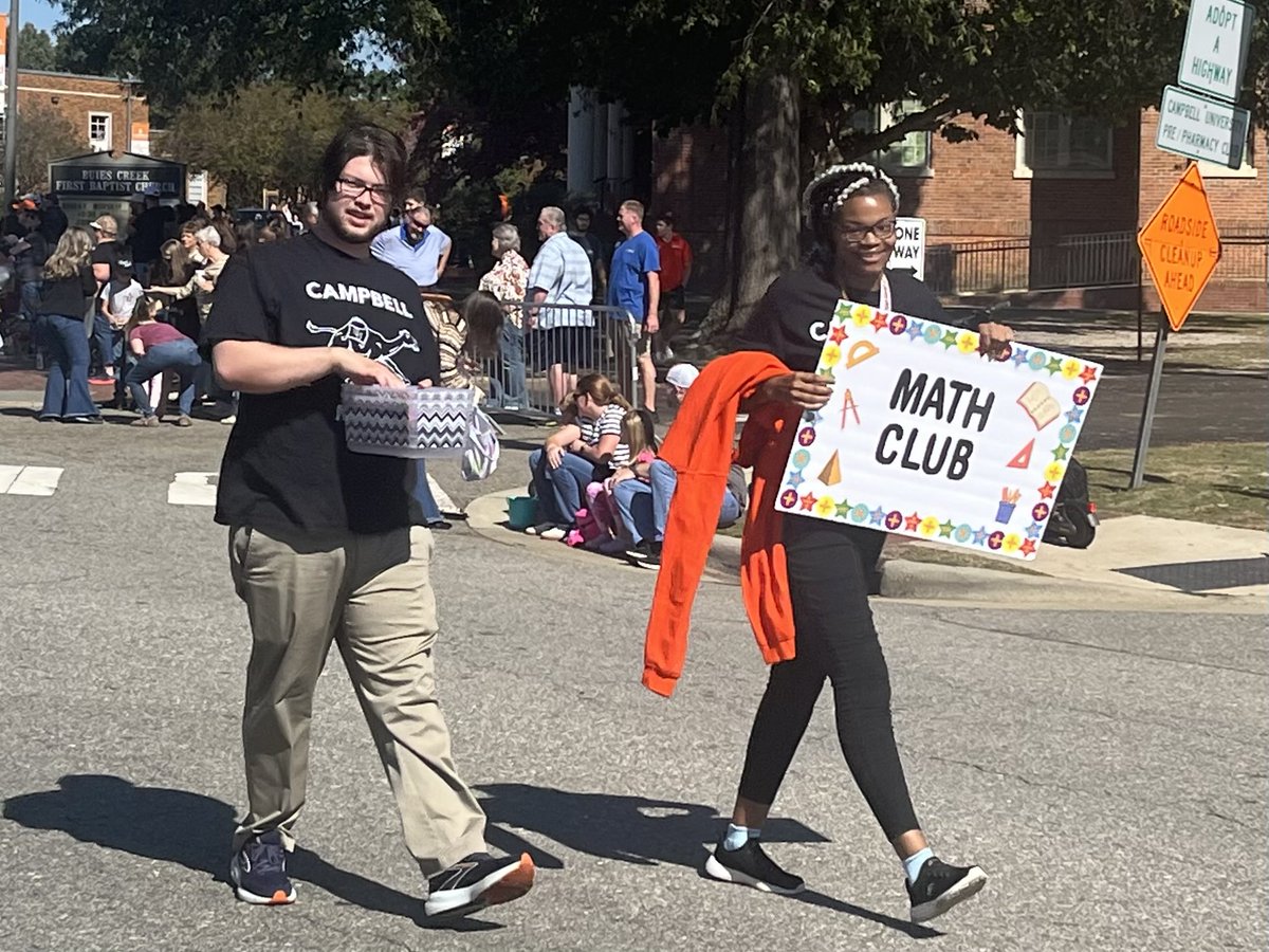 CU_Math's tweet image. Shoutout to Ashley and Jackson for representing the Math Club in the Homecoming parade!  What a great day in The Creek! 🧡