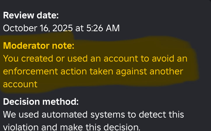 WatchmeDude2's tweet photo. Here the screenshots with hours and reasons accounts who got banned coquillette95 (bc of the model) and Fabulous952 for "Avoid and enforcement against another account " @roblox_fr  @Roblox @DevForumReposts https://t.co/nTKCFlxwk6