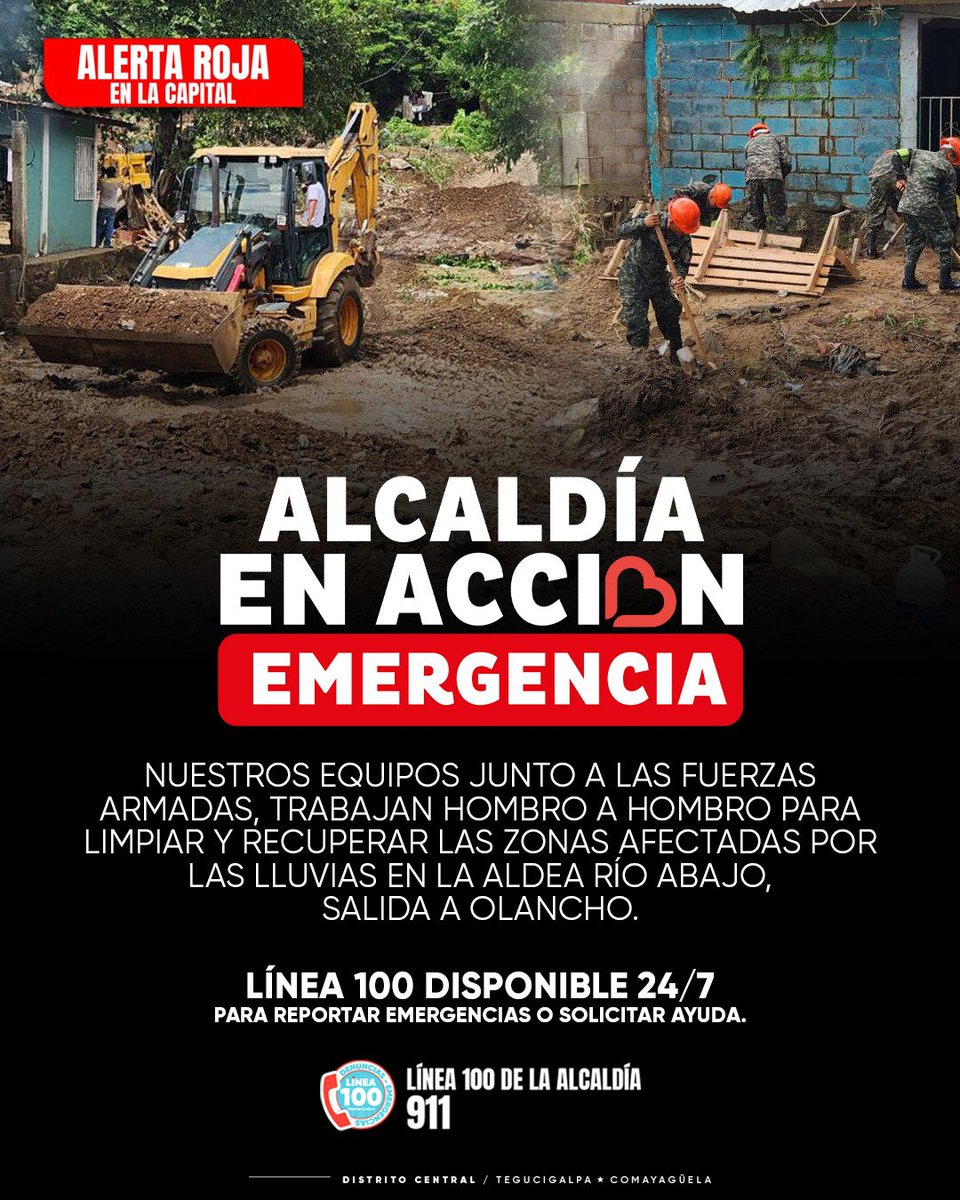¡La Alcaldía en acción durante emergencia!🚜🫡

Trabajamos sin descanso junto a las Fuerzas Armadas para limpiar y recuperar las zonas afectadas por las lluvias.

📍Aldea Río Abajo

#amdc #alcaldiaenaccion #río abajo #emergencia