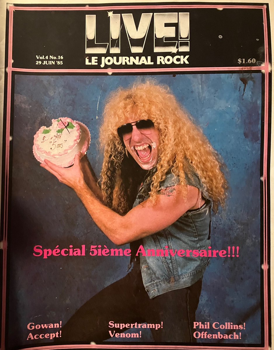 Je pense que j'avais choisi le bon artiste pour fêter le cinquième anniversaire de mon journal. 😀

Dee Snider est encore populaire au Québec après 40 ans !

#DeeSnider #TwisterSister #Québec #Endirect